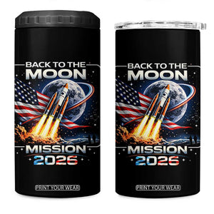 Back To The Moon Mission 2026 4 in 1 Can Cooler Tumbler Rocket Launch Moon Space Program TS11 One Size: 16 oz Black Print Your Wear