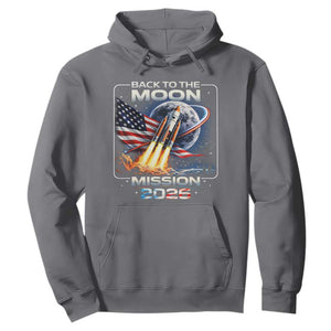 Back To The Moon Mission 2026 Hoodie Rocket Launch Moon Space Program TS11 Charcoal Print Your Wear