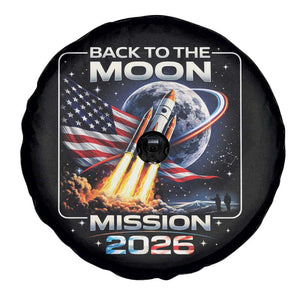 Back To The Moon Mission 2026 Spare Tire Cover Rocket Launch Moon Space Program TS11 Print Your Wear