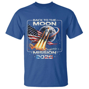Back To The Moon Mission 2026 T Shirt Rocket Launch Moon Space Program TS11 Royal Blue Print Your Wear