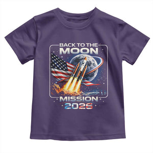 Back To The Moon Mission 2026 Toddler T Shirt Rocket Launch Moon Space Program TS11 Purple Print Your Wear