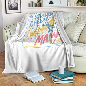 In My String Cheese Mama Era Throw Blanket Funny Mom Life Coquette Bow TS11 Print Your Wear