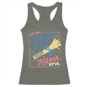 In My String Cheese Mama Era Racerback Tank Top Funny Mom Life Coquette Bow TS11 Military Green Print Your Wear