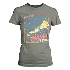 In My String Cheese Mama Era T Shirt For Women Funny Mom Life Coquette Bow TS11 Military Green Print Your Wear