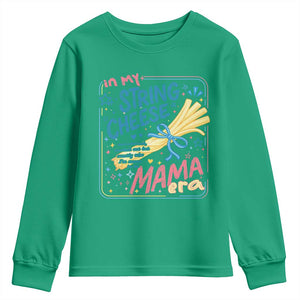 In My String Cheese Mama Era Youth Sweatshirt Funny Mom Life Coquette Bow TS11 Irish Green Print Your Wear