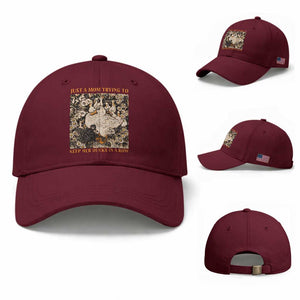 Just A Mom Trying To Keep Her Ducks In A Row Baseball Cap Funny Duck Mom TS11 Baseball Cap Universal Fit Maroon Print Your Wear