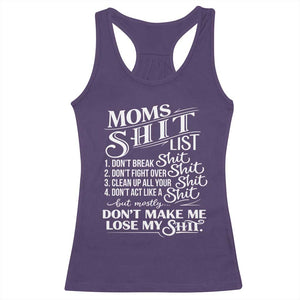 Mom Shit List Racerback Tank Top Funny Mom Life Sarcastic Mothers Day TS11 Purple Print Your Wear