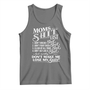 Mom Shit List Tank Top Funny Mom Life Sarcastic Mothers Day TS11 Black Heather Print Your Wear