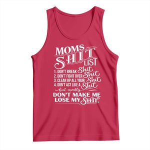 Mom Shit List Tank Top Funny Mom Life Sarcastic Mothers Day TS11 Red Print Your Wear
