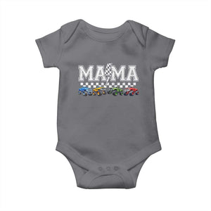 Monster Truck Mama Baby Onesie Funny Truck Mom Checkered Mother's Day TS11 Charcoal Print Your Wear