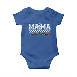 Monster Truck Mama Baby Onesie Funny Truck Mom Checkered Mother's Day TS11 Royal Blue Print Your Wear