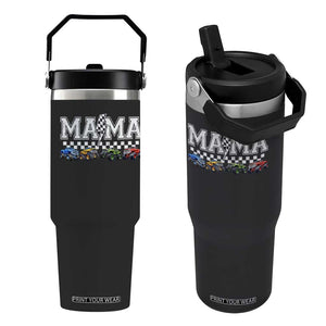 Monster Truck Mama Flip Straw Tumbler Funny Truck Mom Checkered Mother's Day TS11 One Size: 30 oz Black Print Your Wear