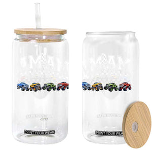 Monster Truck Mama Glass Can Funny Truck Mom Checkered Mother's Day TS11 Print Your Wear