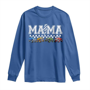 Monster Truck Mama Long Sleeve Shirt Funny Truck Mom Checkered Mother's Day TS11 Royal Blue Print Your Wear