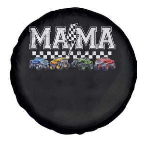 Monster Truck Mama Spare Tire Cover Funny Truck Mom Checkered Mother's Day TS11 Print Your Wear