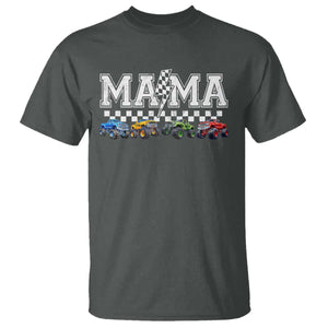 Monster Truck Mama T Shirt Funny Truck Mom Checkered Mother's Day TS11 Dark Heather Print Your Wear