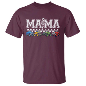 Monster Truck Mama T Shirt Funny Truck Mom Checkered Mother's Day TS11 Maroon Print Your Wear