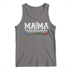 Monster Truck Mama Tank Top Funny Truck Mom Checkered Mother's Day TS11 Deep Heather Print Your Wear