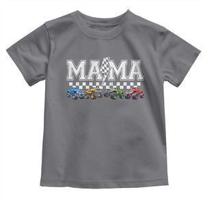 Monster Truck Mama Toddler T Shirt Funny Truck Mom Checkered Mother's Day TS11 Charcoal Print Your Wear