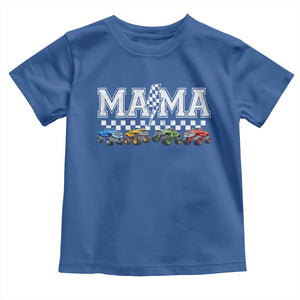 Monster Truck Mama Toddler T Shirt Funny Truck Mom Checkered Mother's Day TS11 Royal Blue Print Your Wear
