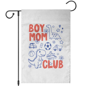 Boy Mom Club Garden Flag Mom Of Boys Dinosaur Kids Toy Doodles TS11 White Print Your Wear