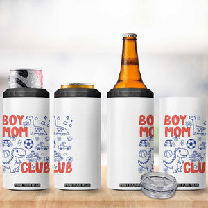 Boy Mom Club 4 in 1 Can Cooler Tumbler Mom Of Boys Dinosaur Kids Toy Doodles TS11 Print Your Wear