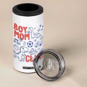 Boy Mom Club 4 in 1 Can Cooler Tumbler Mom Of Boys Dinosaur Kids Toy Doodles TS11 Print Your Wear