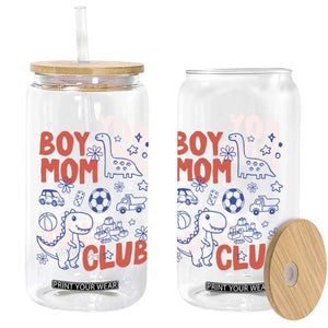 Boy Mom Club Glass Can Mom Of Boys Dinosaur Kids Toy Doodles TS11 Print Your Wear