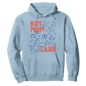 Boy Mom Club Hoodie Mom Of Boys Dinosaur Kids Toy Doodles TS11 Light Blue Print Your Wear