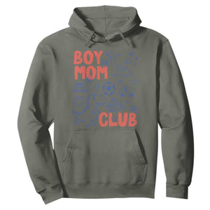 Boy Mom Club Hoodie Mom Of Boys Dinosaur Kids Toy Doodles TS11 Military Green Print Your Wear