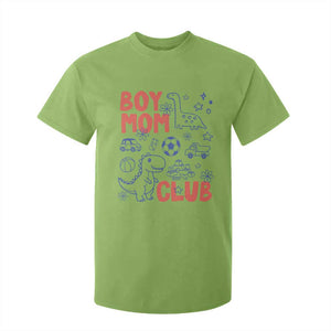 Boy Mom Club T Shirt For Kid Mom Of Boys Dinosaur Kids Toy Doodles TS11 Lime Print Your Wear