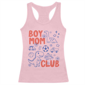 Boy Mom Club Racerback Tank Top Mom Of Boys Dinosaur Kids Toy Doodles TS11 Light Pink Print Your Wear