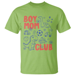Boy Mom Club T Shirt Mom Of Boys Dinosaur Kids Toy Doodles TS11 Lime Print Your Wear