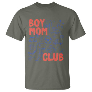 Boy Mom Club T Shirt Mom Of Boys Dinosaur Kids Toy Doodles TS11 Military Green Print Your Wear
