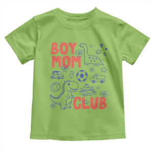 Boy Mom Club Toddler T Shirt Mom Of Boys Dinosaur Kids Toy Doodles TS11 Lime Print Your Wear