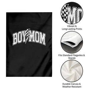Boy Mom Lightning Bolt Checkered Varsity Son Mama Garden Flag TS11 Print Your Wear