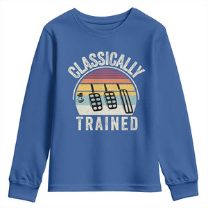 Classically Trained Car Youth Sweatshirt Funny Manual Transmission Driver TS11 Royal Blue Print Your Wear