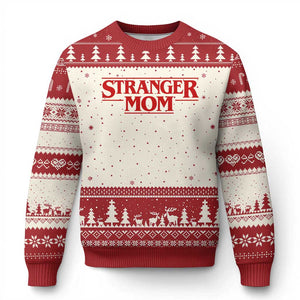 Stranger Mom Ugly Christmas Sweater Funny Mothers Day Movie Gift TS11 Beige Red Print Your Wear
