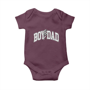 Boy Dad Lightning Bolt Checkered Varsity Son Daddy Baby Onesie TS11 Maroon Print Your Wear