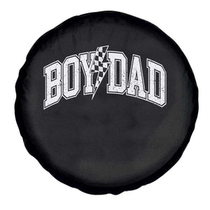 Boy Dad Lightning Bolt Checkered Varsity Son Daddy Spare Tire Cover TS11 Print Your Wear