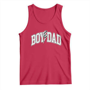 Boy Dad Lightning Bolt Checkered Varsity Son Daddy Tank Top TS11 Red Print Your Wear