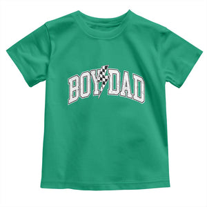 Boy Dad Lightning Bolt Checkered Varsity Son Daddy Toddler T Shirt TS11 Irish Green Print Your Wear