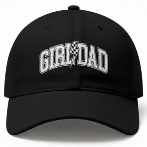 Girl Dad Lightning Bolt Checkered Varsity Daughter Daddy Baseball Cap TS11 Print Your Wear
