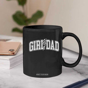 Girl Dad Lightning Bolt Checkered Varsity Daughter Daddy Coffee Mug TS11 Print Your Wear
