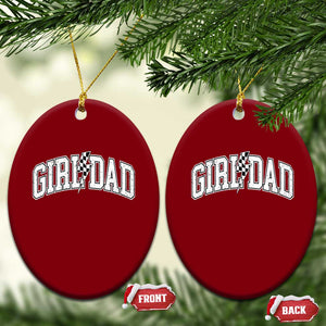 Girl Dad Lightning Bolt Checkered Varsity Daughter Daddy Ceramic Ornament TS11 Print Your Wear