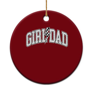 Girl Dad Lightning Bolt Checkered Varsity Daughter Daddy Ceramic Ornament TS11 1pc Red Print Your Wear