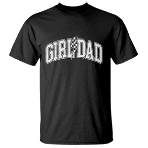 Girl Dad Lightning Bolt Checkered Varsity Daughter Daddy T Shirt TS11 Black Print Your Wear
