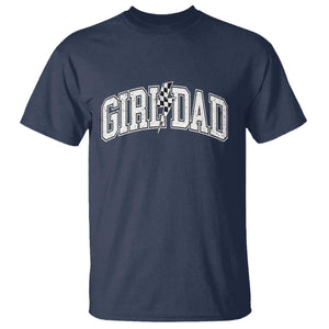 Girl Dad Lightning Bolt Checkered Varsity Daughter Daddy T Shirt TS11 Navy Print Your Wear