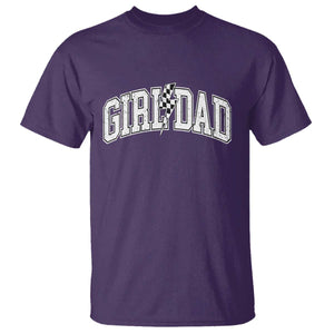 Girl Dad Lightning Bolt Checkered Varsity Daughter Daddy T Shirt TS11 Purple Print Your Wear