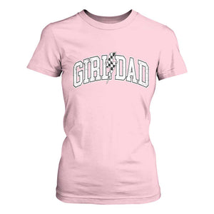 Girl Dad Lightning Bolt Checkered Varsity Daughter Daddy T Shirt For Women TS11 Light Pink Print Your Wear